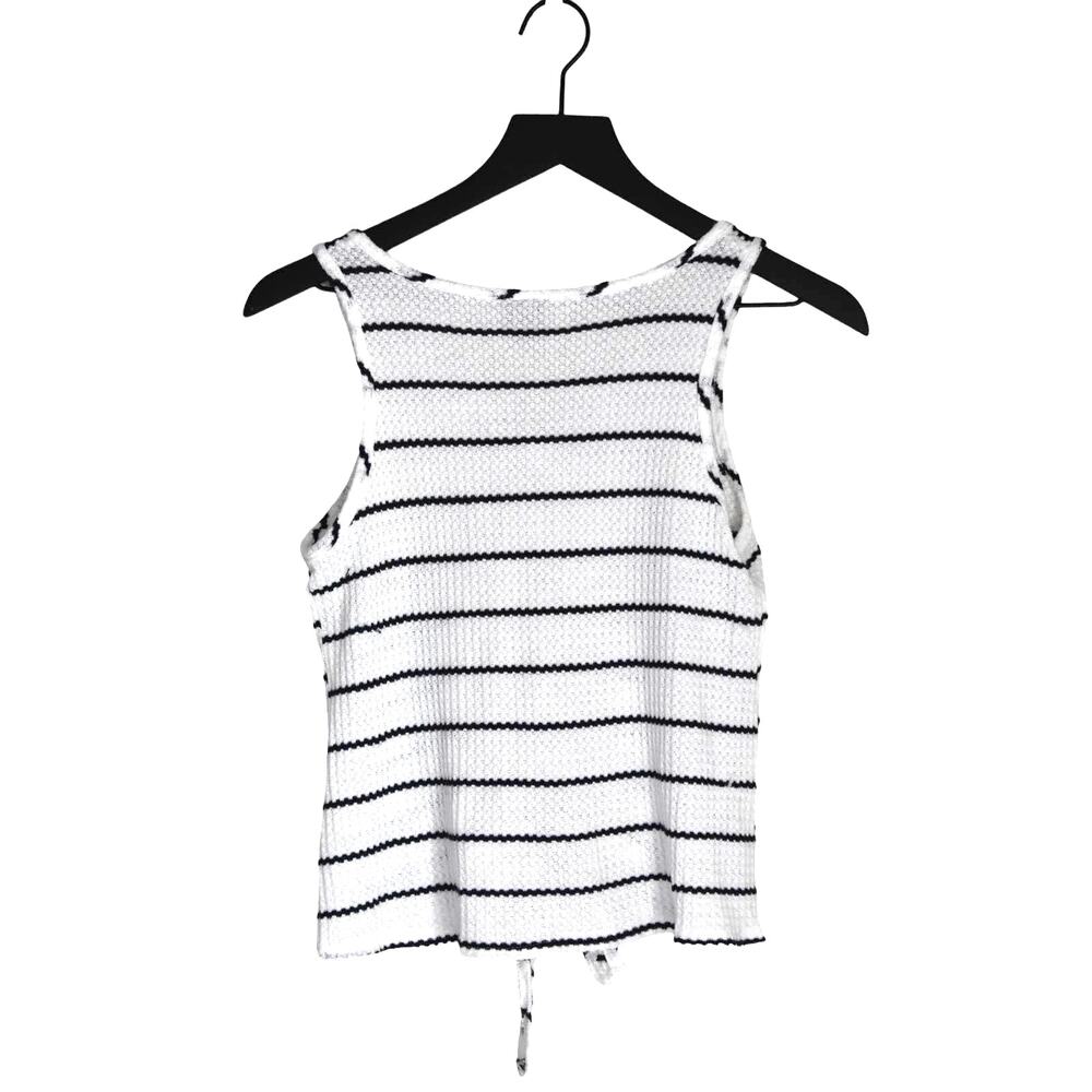 Paper Crane Blue/White Striped Button Tie Tank Size XS - Picture 2 of 4